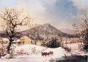 George Henry Durrie Winter in the Country, Distant Hills oil on canvas